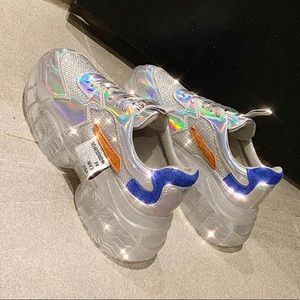 bling chrome dad shoes women’s size 7